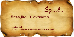 Sztojka Alexandra névjegykártya